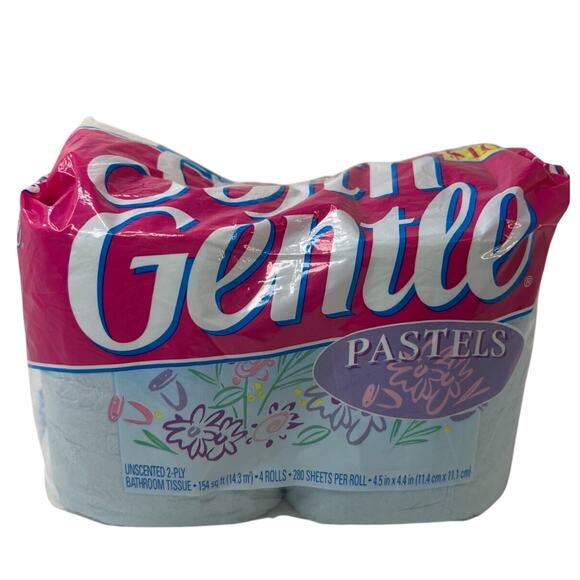 Vintage Lot of 2 Rolls of Blue Toilet Paper~ Soft and Gentle Rare Find! - Picture 1 of 4